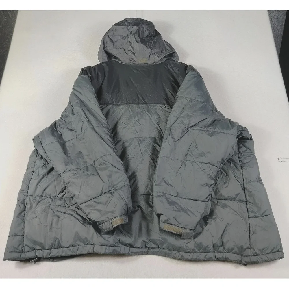 Steve & Barry's Double Down Jacket Mens 3XL Gray Hooded Puffer Winter Insulated